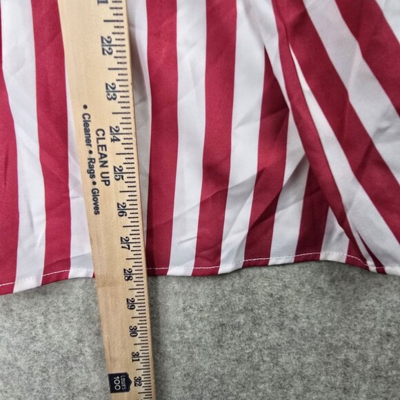 Red & White Striped Blouse With Tie Sleeves Shein Curve 5XL Polyester & Elastane - Picture 6 of 7